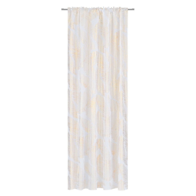 Firana z taśmą GREAT CHIC 140x270 biało-złoty